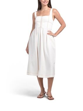 LONE STAR corset detail denim midi dress